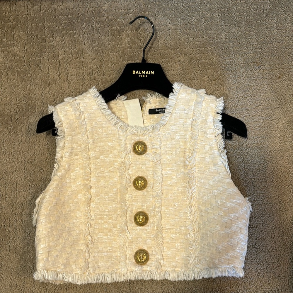 Balmain Tweed Crop top size 38